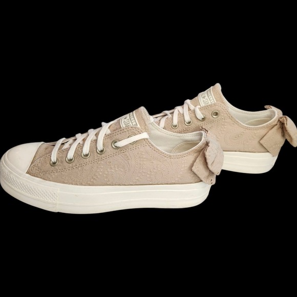 Converse Women's Chuck Taylor All Star Lift Bow Nutty Granola/Beige Sneaker 9.5 - Picture 10 of 10